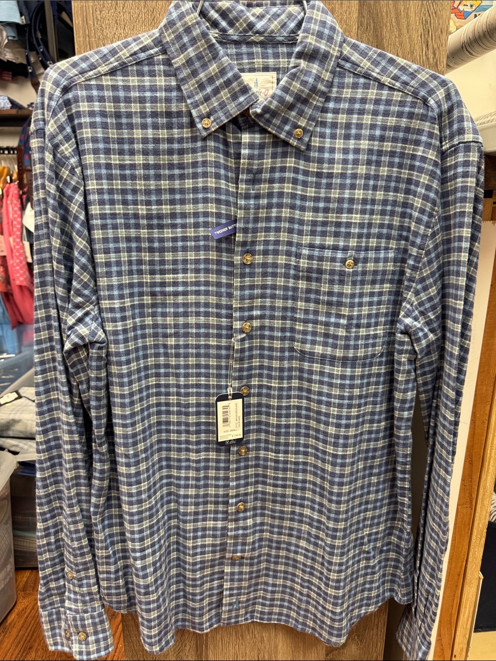 johnnie-O Blue Plaid Button-Down Shirt